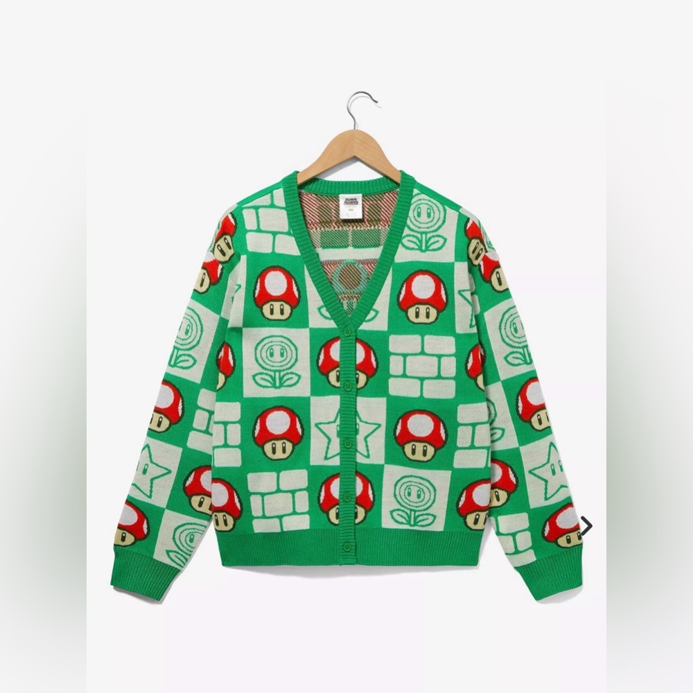 Nintendo Super Mario Bros. Mushroom Checkered Women's Cardigan